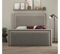 DS Living Verona Piping Frame Bed - Plush Pebble - Double