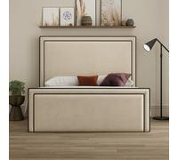 DS Living Verona Piping Ottoman Bed - Plush Cream - Super King
