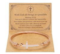 DS Religious Gift for Her Christian Cross Bracelet Bible Verse God is Within Her She Will Not Fall Inspirational Bracelets For Women Stainless Steel Jewelry Gift To Daughter Best Friend, 8.26IN
