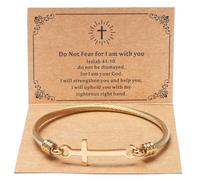 DS Religious Gift for Her Christian Cross Bracelet Bible Verse God is Within Her She Will Not Fall Inspirational Bracelets For Women Stainless Steel Jewelry Gift To Daughter Best Friend, 8.26IN
