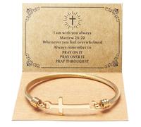DS Religious Gift for Her Christian Cross Bracelet Bible Verse God is Within Her She Will Not Fall Inspirational Bracelets For Women Stainless Steel Jewelry Gift To Daughter Best Friend, 8.26IN