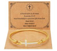 DS Religious Gift for Her Christian Cross Bracelet Bible Verse God is Within Her She Will Not Fall Inspirational Bracelets For Women Stainless Steel Jewelry Gift To Daughter Best Friend-Gold 14