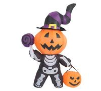 Ds UUby 6FT Inflatable Skeleton Ghost Halloween Decoration, Hanging Ghost Carrying Pumpkin Inflatable Air Model Courtyard Party Atmosphere Decoration
