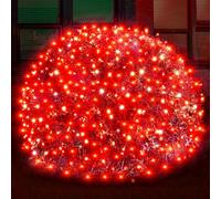 Ds UUby LED Net Lights, Outdoor Waterproof Fishing Net Light String, Street Shrubs, Trees, Christmas Lawns, Party Decorations red 3mX3m