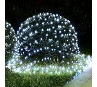 Ds UUby LED Net Lights, Outdoor Waterproof Fishing Net Light String, Street Shrubs, Trees, Christmas Lawns, Party Decorations Cool White 8mX10m