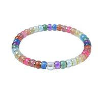 Ds UUby Natural Crystal Bracelet For Women, Handmade Geometric Crystal Bead Elastic Bracelet