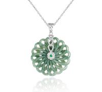 Ds UUby Natural Jade Safety Buckle Pendant, S925 Silver Inlaid Jade Buckle Lucky Necklace, Gift, With Certificate Attached with Necklace