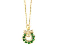 Ds UUby Pure Silver 925 Inlaid Cubic Zirconia Necklace, Runaway Princess Light Luxury Jade Bow Collarbone Chain, Christmas Bell Pendant Neck Accessory Gold