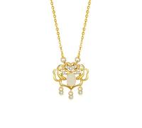 Ds UUby Sterling Silver 925 Hotan Jade Necklace Female, Lucky Safety Lock Clavicle Chain, Long-life Lock Pendant Sweater Chain A