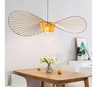 Ds UUby Vertigo Retro Pendant Lamp Chandelier 160cm 170cm 200cm, Fiberglass Pendant Lamp + Fiber Cloth Hat Modern Design Living Room Kitchen Bathroom Decorative Lighting, E27 Brown 120cm
