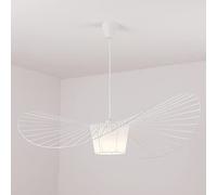 Ds UUby Vertigo Retro Pendant Lamp Chandelier 160cm 170cm 200cm, Fiberglass Pendant Lamp + Fiber Cloth Hat Modern Design Living Room Kitchen Bathroom Decorative Lighting, E27 White 200cm