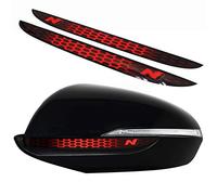 DS013 Mirror Sticker Film Stripes Decorative Wing Mirror Rear View Mirror Car Sticker Digital Print Honeycomb (Carmine Red