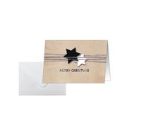 DS079 2-fold Christmas cards, 10.5 x 14.8 cm, beige, 25 -Piece + 25 white env...