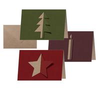 SIGEL DS083 Set of Christmas Cards "Cut-out style", A6 landscape, 10 cards, easy to print