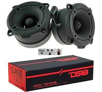 DS18 2 PRO-TW120B super bullet aluminum black tweeter 120 watt rms and 240 watt max with 7.90 cm diameter impedance 4 ohm sensitivity 103 db, per pair + 2 capacitors and 3 free stickers