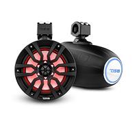 DS18 NXL-X8TP/BK Hydro 8" Marine Water Resistant Wakeboard Towers Speakers with Integrated RGB LED Lights - 375 W Max 125 W RMS 4 Ohms - Great for Boats Motorsports Jeep ATV & UTV - Pair