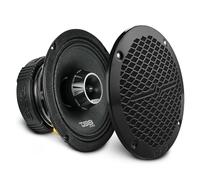 DS18 PRO-ZT6 6.5-Inch 2 Way Pro Audio Midrange Speakers with Built-in Bullet Tweeter 4-Ohms 450W Max 225W RMS Water Resistant - Black Metal Mesh Grill Included (1 Speaker)