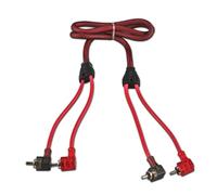 DS18 R3.L 100% Oxygen Free Copper OFC Ultra Flex 2-Channel RCA with 90 Degree Ends - Dual Twist Wire Noise Reducing Audio Cable for Amplifiers, Subwoofers, Speakers - 3 FT
