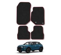 DS3 Crossback (2019+) [Not For E-Tense] Car Mats Accessories Tailored Fit Carpet Floor Mats Non Slip Red Trim Accessory Compatible Front Rear Set Anti Slip Backing Custom Fit Hand-Finished