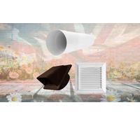 Ds4178 Duo Smart Wall Vent Kit With Internal & Brown External Vent Covers