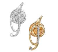 DSADKI Initial Letter Brooch Pin 26 Letters Small Lapel Pin - Clear Crystal Rhinestone Tie Tack Name Personalized Breastpin for Women Pack of 2 Gold and Silver, 1 inch (Small), Alloy Steel, no