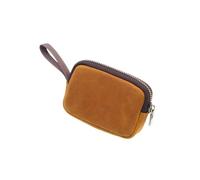 Dsadrwq 1 Pcs Leather Zipper Coin Purse Rectangle Wallet Coin Organizer Change Holder Mini Leather Zipper Storage Bag for Men & Women(Brown、Black), brown, Not