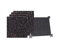 DSAFHIU 4 Pcs Interlocking Rubber Gym Floor Mats, 0.59inThick, 19.69 * 19.69Coverage, Non-Slip & Shock-Absorbing, for Home Gym, Garage, Commercial Gym(Black and red,50 * 50 * 2.5cm)