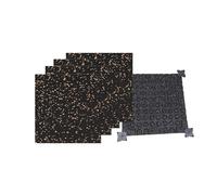 DSAFHIU 4 Pcs Interlocking Rubber Gym Floor Mats, 0.59inThick, 19.69 * 19.69Coverage, Non-Slip & Shock-Absorbing, for Home Gym, Garage, Commercial Gym(Black chrysanthemum,50 * 50 * 2.5cm)