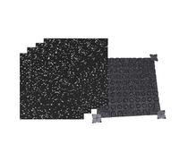DSAFHIU 4 Pcs Interlocking Rubber Gym Floor Mats, 0.59inThick, 19.69 * 19.69Coverage, Non-Slip & Shock-Absorbing, for Home Gym, Garage, Commercial Gym(Black and white,50 * 50 * 2.5cm)
