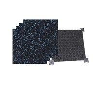 DSAFHIU 4 Pcs Interlocking Rubber Gym Floor Mats, 0.59inThick, 19.69 * 19.69Coverage, Non-Slip & Shock-Absorbing, for Home Gym, Garage, Commercial Gym(Black and blue,50 * 50 * 2.5cm)