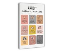 DSAHOZUD Anxiety Coping Statement Mental Healthy Canvas Modern Poster Wall Art Prints Paintings Living Room Bedroom Decor 20x30inch(50x75cm)