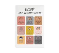 DSAHOZUD Anxiety Coping Statement Mental Healthy Canvas Wall Art Posters And Prints Room Aesthetic Bedroom Office Decor 24x36inch(60x90cm)