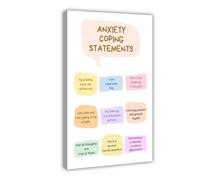 DSAHOZUD Anxiety Coping Statements Mental Health Canvas Modern Poster Wall Art Prints Paintings Living Room Bedroom Decor 24x36inch(60x90cm)