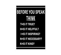 DSAHOZUD Before You Speak Think Inspirational Canvas Art Wall Decor Posters Home Bar Restaurant Garage Cafe Logo Gift 24x36inch(60x90cm)