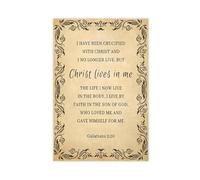DSAHOZUD Bible Verse Wall Art Galatians 2 20 Canvas Art Wall Decor Posters Home Bar Restaurant Garage Cafe Logo Gift 24x36inch(60x90cm)