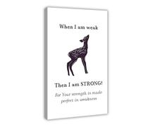 DSAHOZUD Corinthians 12 9 Strength In Weakness Canvas Art Wall Decor Posters Home Bar Restaurant Garage Cafe Logo Gift 24x36inch(60x90cm)