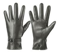 Dsane Womens Winter Leather Gloves Touchscreen Texting Warm Driving Lambskin Gloves (Green, L)