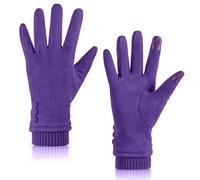 Dsane Women's Winter Touch Screen Texting Phone Windproof Gloves - Fleece Lined, Thick Warm Gloves, Purple, Large