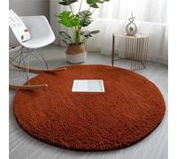 DSAoTeng Area Rugs Round Shaggy Rug Carpets Large Soft Pile Rugs Absorb Water Anti Slip Bath Floor Mat for Bedroom Kids Room Living Room Modern Decor (Brown,47.2inch/120cm)