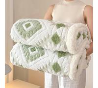 DSAoTeng Bohemian Sherpa Throw Blanket - Geometric Jacquard Reversible Sherpa Fleece Blanket with Flannel Plush Soft Thick Warm Design for Bed Couch Sofa Office Travel Camping Picnic (#2,120x200cm)