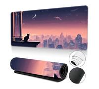 DSAoTeng Cat Gaming Mouse Pad - Kawaii Anime Large Desk Mat with Cute Cat Pattern Non-Slip Rubber Base Extended Keyboard Mousepad for Computer Laptop Home Office Gaming (#8,300cmx700cmx3mm)