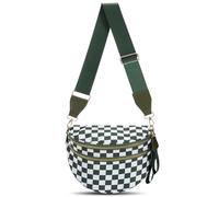 DSAoTeng Checkered Crossbody Bag Large Nylon Bum Bags for Women - Stylish PU Purses Fanny Packs with Adjustable Shoulder Straps, Waterproof Multi Pocket Design for Daily Wear Work Travel (#3)