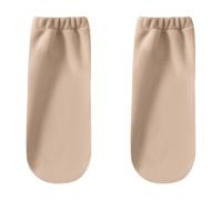 DSAoTeng Coral Fleece Slipper Crew Socks for Women - Soft Fuzzy Non Slip Warm Sleep Socks, Cozy Thermal Elastic Sock Cuffs with Anti Odor & Sweat Absorbing Design for Home Bedroom (Khaki,One Size)
