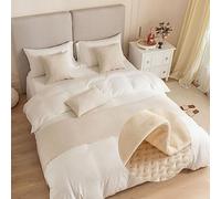 DSAoTeng Jacquard Bed Runners and Matching Cushion Cover, Reversible Bed Runners Scarves Home Decoration Hotel Bedding Bed Towel Bedroom Bedspread Protection (Beige,45x240cm(Bed Runners))
