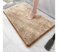 DSAoTeng Luxury Tufted Toilet Rugs - U Shaped & Square Bathroom Mats, Super Soft Absorbent Microfiber Non Slip TPR Backing Washable Plush Shaggy Floor Rug for Entryway Shower Room (#6,Square 50X80CM)