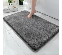 DSAoTeng Luxury Tufted Toilet Rugs - U Shaped & Square Bathroom Mats, Super Soft Absorbent Microfiber Non Slip TPR Backing Washable Plush Shaggy Floor Rug for Entryway Shower Room (#1,Square 50X80CM)