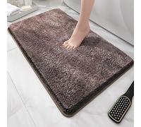 DSAoTeng Luxury Tufted Toilet Rugs - U Shaped & Square Bathroom Mats, Super Soft Absorbent Microfiber Non Slip TPR Backing Washable Plush Shaggy Floor Rug for Entryway Shower Room (#3,Square 50X80CM)