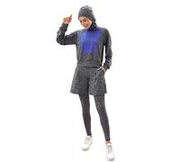 DSAoTeng Muslim Hijab Tracksuit 3 Piece Set Modest Islamic Dubai Sportswear Arab Turkey Gym Yoga Wear Outdoor (L,# 2)