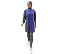 DSAoTeng Muslim Hijab Tracksuit 3 Piece Set Modest Islamic Dubai Sportswear Arab Turkey Gym Yoga Wear Outdoor (L,# 1)