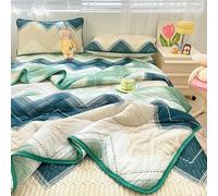DSAoTeng Reversible Quilted Cooling Bedspread - Summer Nordic Print Lightweight Breathable Microfiber Blanket, Washable Soft Comforter for Dorm Single Bed Sofa Couch All Season (Bohemia,110x150cm)